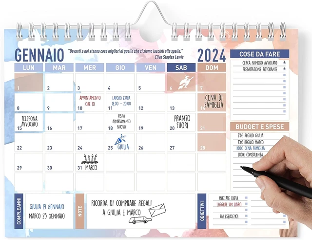 TGSC Calendario Da Parete 2024 Con Paesaggi Marini, 16 Mesi, Calendario - Foto 9