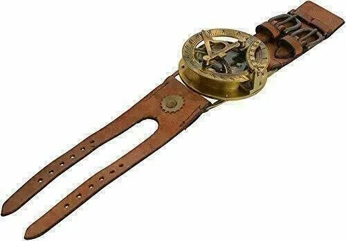 Nautical Vintage steampunk watch style Sundial compass/wrist sundial compass
