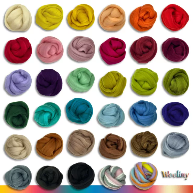 Wooliny 100G Lana de Fieltro Lana Merino Cuento 35 Colores a Elegir