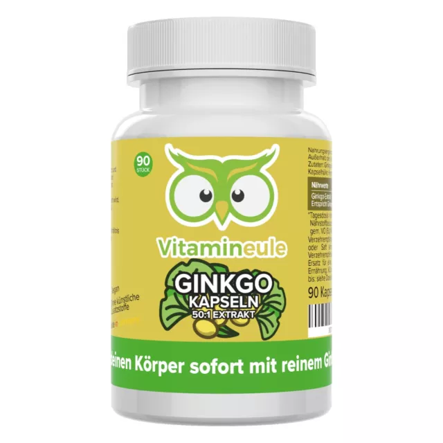 Ginkgo Biloba Kapseln 120mg (50:1 Extrakt) - vegan & hochdosiert - Vitamineule