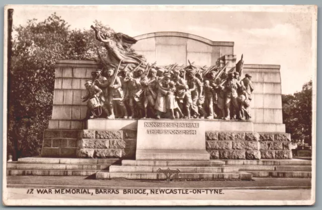 Newcastle On Tyne War Memorial Barras Bridge RPPC Postcard Unposted