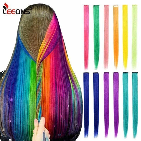 Pinza de Pelo Extensiones Color Puro de Clip Tresillo 2 Tonos Extensiones Clips