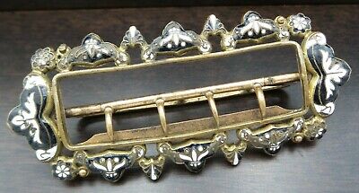 Stunning Large Antique 19th Century European Gilt Silver & Enamel Belt Buckle