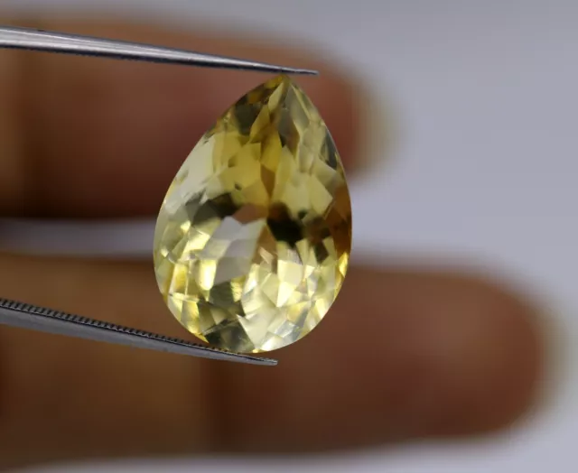 13.57 CT Naturel Topaze VVS Propre à Facettes Poire Coupe Libre non Chauffé Huge 2