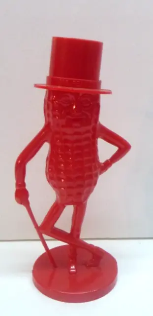 Mr. Peanut  - Red Plastic Coin Bank Planters 8.5" -has chip on neck