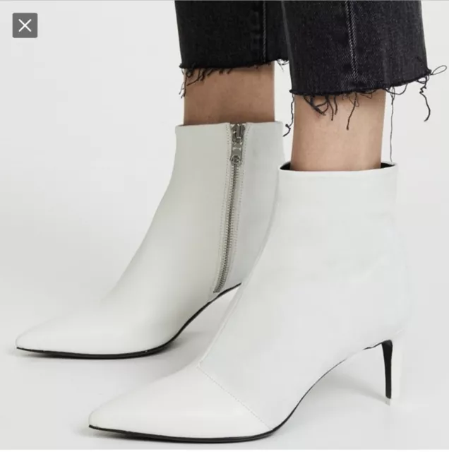 NIB DISPLAY Rag & Bone Sz7.5 Beha White Ankle Boot With Defect