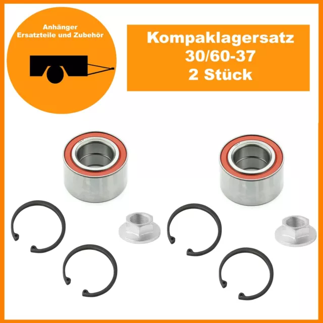 2x Kompaktlager Radlager Satz 30/60x37 - 3060 - 500584 - 1224800 - für ALKO 1637