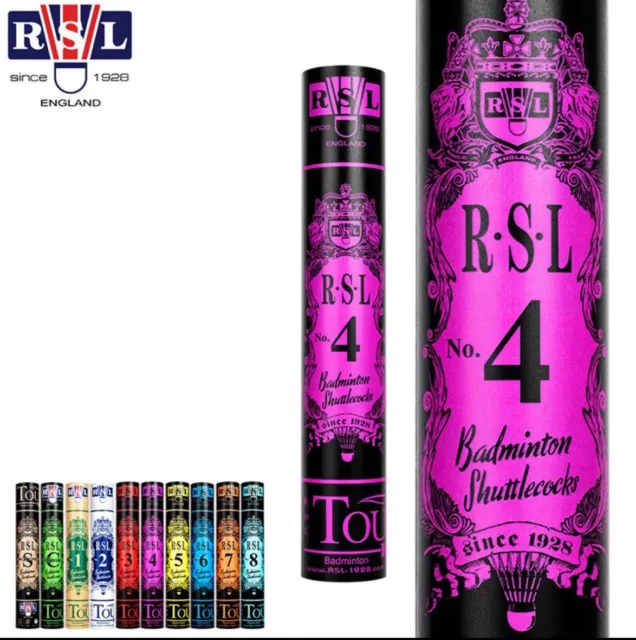 1 Tube Genuine RSL 4 Shuttlecocks (speed 77)
