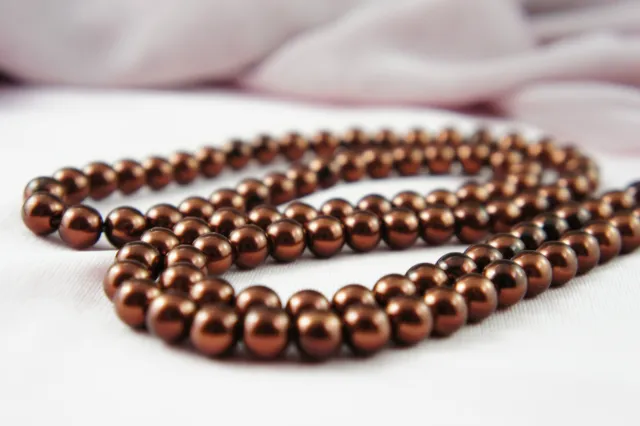 *110pcs Beads- 8mm Bordeaux Color Imitation Acrylic Loose Round Pearl Spacer*