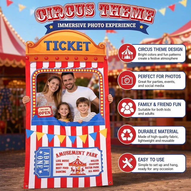 CARNIVAL TICKET BOOTH Stand Banner, Carnival Theme Party Decoration £10 ...