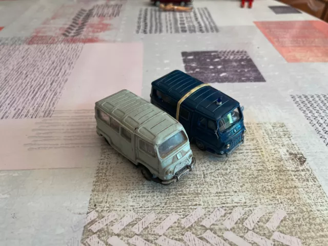Ancienne Voiture Miniature Lot Estafette Renault Tourisme Norev Plastique Epave