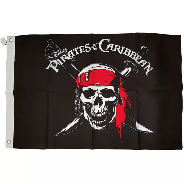 Disneyland Paris Pirates Of The Caribbean Flag Skull & Crossbones Black Disney