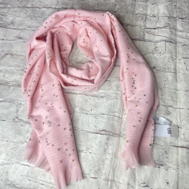 BP. Nordstrom Women’s Soft Confetti Pink Fringe Scarf Wrap NWT