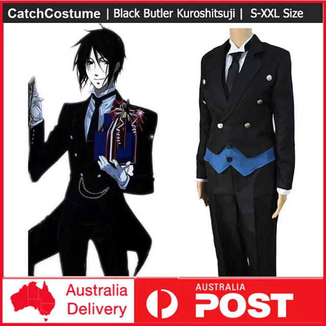 Anime Black Butler Kuroshitsuji Sebastian Michaelis Uniform Cosplay Costume Suit