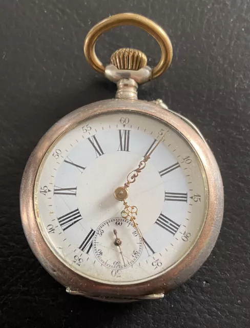 Antico Grazioso 800er Argento Orologio Tascabile