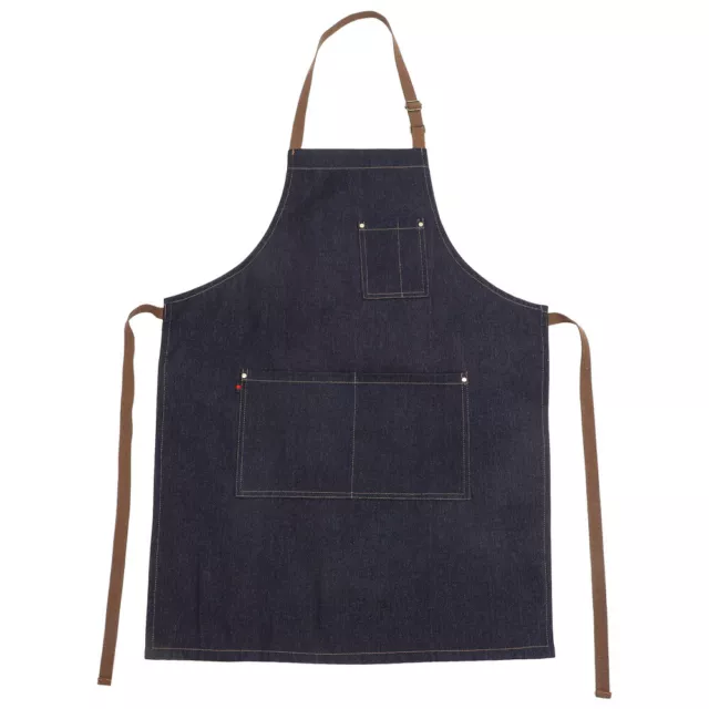 Denim Apron with Pockets for Men - Hairstylist, Kitchen, Grill, Coffee Shop