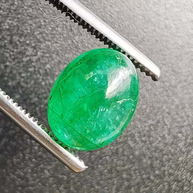 5.0 Ct Certified Natural Colombian Emerald Oval Cabochon Loose Gemstone Y-013