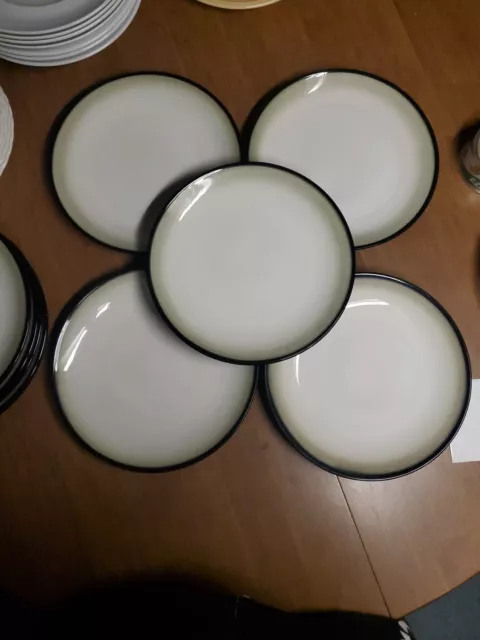 5 SANGO Nova Black Dinner Plates   10 3/4 " Euc ( Bin 34 )