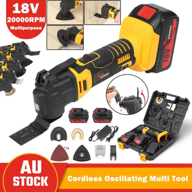 Cordless Oscillating Multi Tool 5in1 Cutting Saw Sander Variable Speed 2 Battery