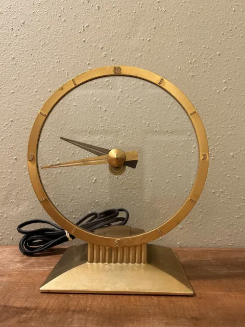Vintage Jefferson The Golden Hour Art Deco Mystery Clock 580-101 - PARTS!
