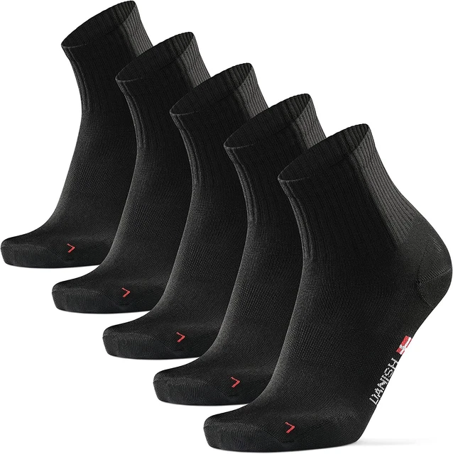 DANISH ENDURANCE 5 Pack Quarter Athletic Socks, Anti-blister for Men & Women