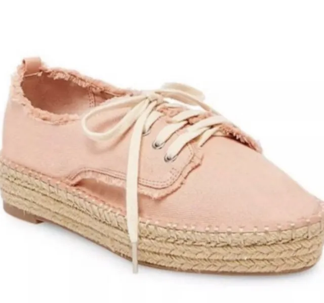 DV by DOLCE VITA Roxie Canvas Espadrille Sneakers Lace-Up Womens Size 10- Pink