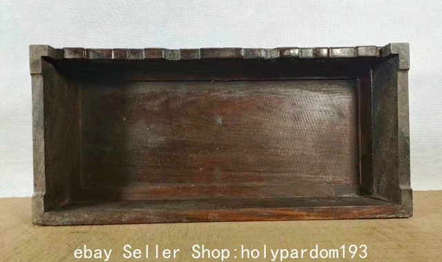 17.2" Collect Old Chinese Huanghuali Wood Dynasty Carving Animal Buddhism Shrine 3