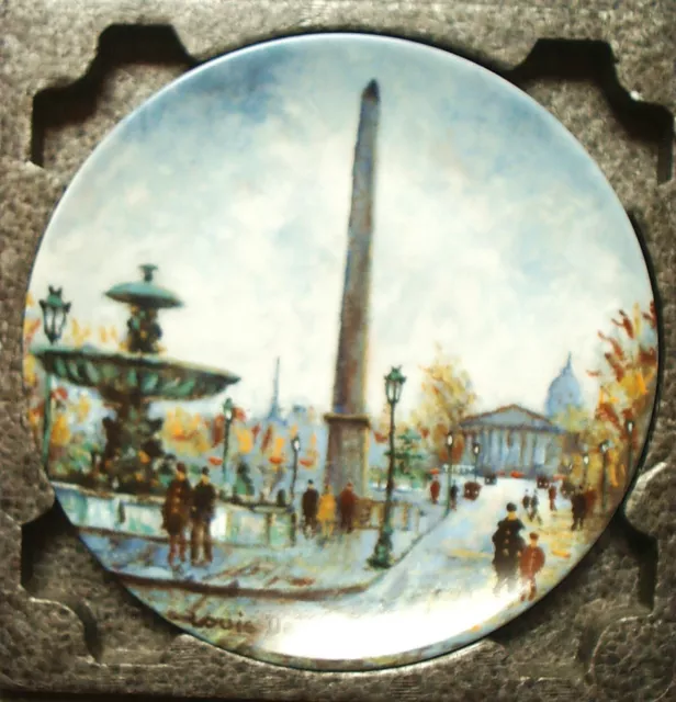 Limoges Porcelain Collector's Plate Louis Dali "La Place De La Concorde"