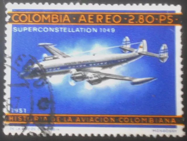 Colombia - Colombie - 1966 Air Mail 2.80 $ Superconstellation 1047 used (370) -