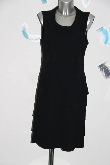 Robe Noire IKKS En Coton Doublée - Taille 34 FR (38 IT) - Coupe A-Line Mi-longue - Occasion Excellent état