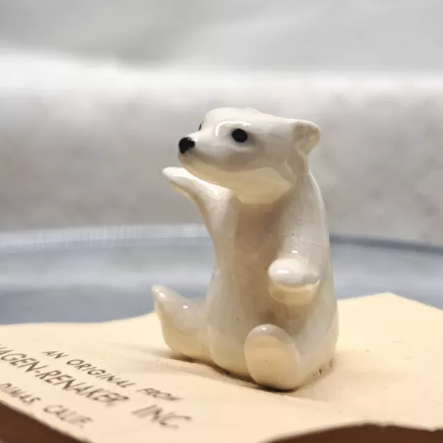 Hagen Renaker Sitting Polar Bear Cub VTG Miniature On Original Tag