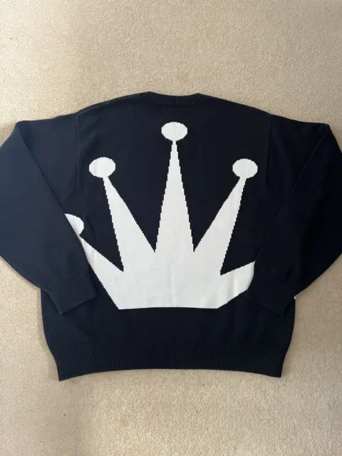 Stussy Bent Crown Logo Knit Jumper - Size Large (Fits M) Very Rare Sold Out