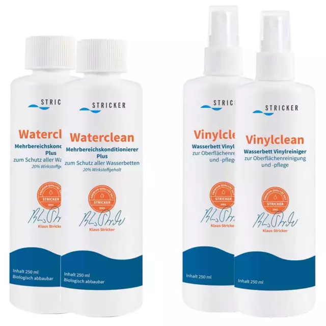 Waterclean + vinileclean ciascuno 2x 250 ml maglieria balsamo letto ad acqua detergente vinile