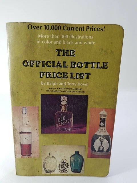 1971 The Official Bottle Price List By Ralph & Terry Kovel Vintage Paperback