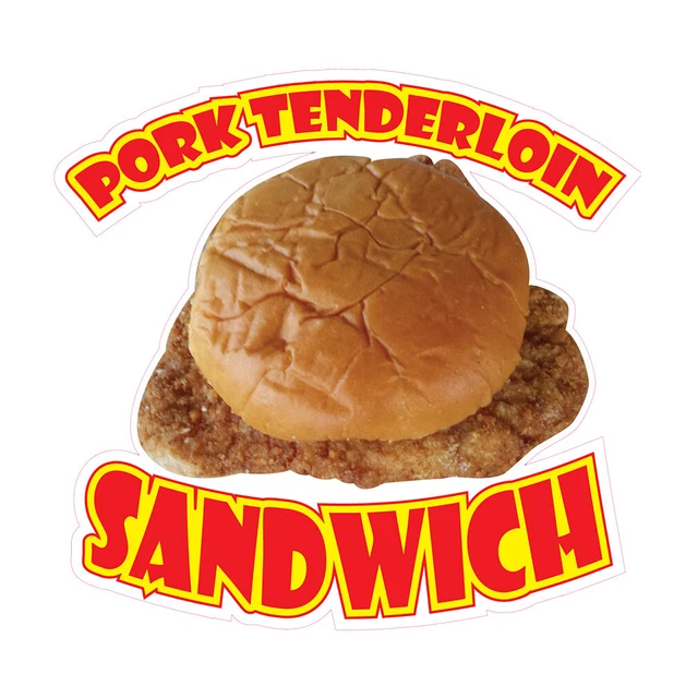 FOOD TRUCK DECALS Pork Tenderloin Sandwich Concession Concession Sign