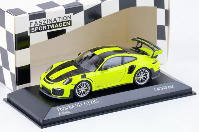 1:43 Minichamps Porsche 911 (991.2) GT2 Rs Weissach Paquet 2018 Acid Vert / sil