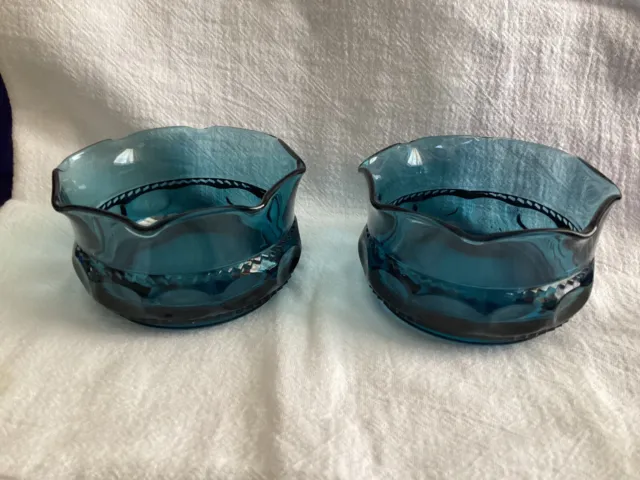 Two Vintage Indiana Glass Kings Crown Thumbprint Glass Bowls