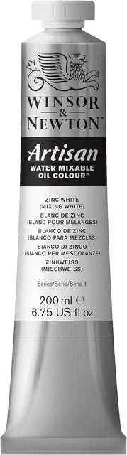 Pintura al óleo artesanal mezclable con agua Winsor & Newton 8840483, blanca zinc - mezcla 200