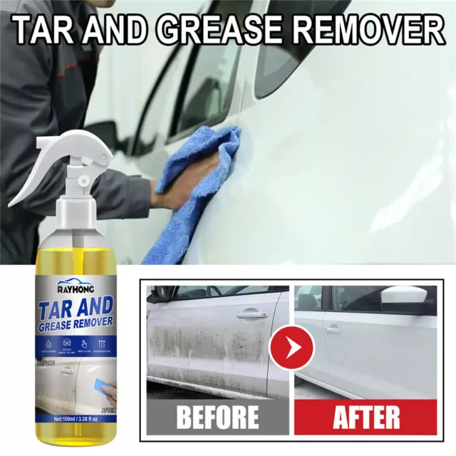 100ml Car Tar And Grease Remover Degreaser Spray Remover Dirt Oil Stains Cleaner