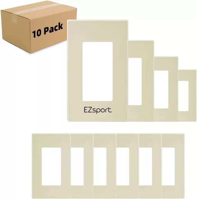1 Gang Decora Wall Plates, Standard Size, Screwless Outlet Switch Plate Cover