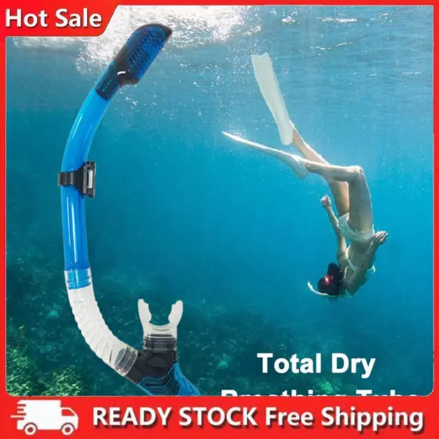 Diving Snorkel Full Dry Underwater Breathing Tube Snorkeling Gear (Blue)