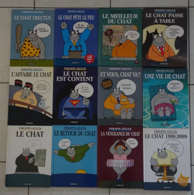 12 bd    Le Chat    Geluck   ( 8 bd en EO + gazette le chat passe à table )