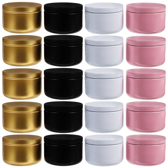 20pcs Round Aluminum Box Empty Jewelry Storage Case Small Aluminum Soap Boxes