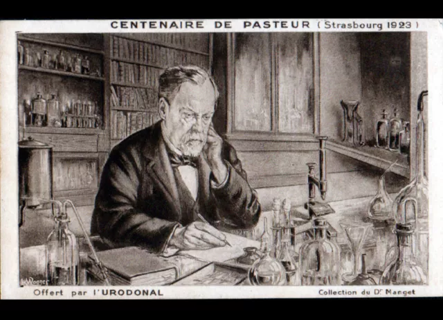 STRASBOURG (67) CENTENAIRE de PASTEUR , dans son LABORATOIRE SCIENTIFIQUE 1923