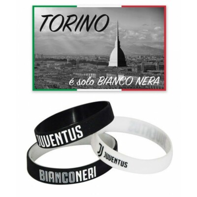 NUOVO Set 3 braccialetti Ufficiali Juventus Juve nuovo logo silicone Bianconeri 2019 