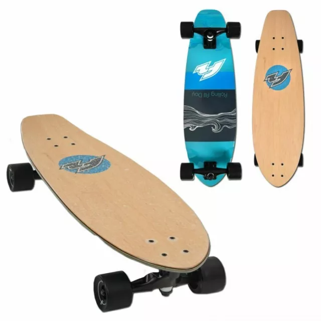 Surfstyle LONGBOARD 9,25" ~ SKATEBOARD Wing Blue Turquoise