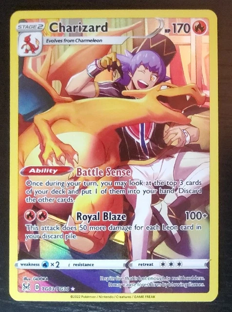 Pokemon TCG 1x CHARIZARD - TRAINER GALLERY - FULL ART - LOST ORIGIN TG03/TG30 NM