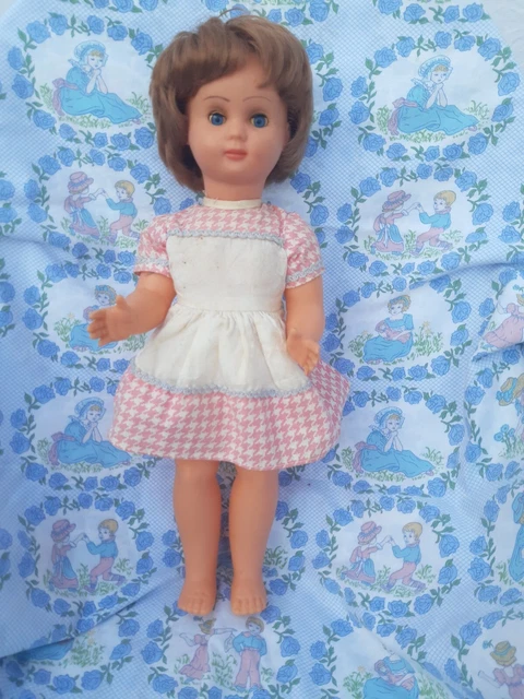 Poupée Ancienne BIRGE Vintage En Celluloïd - Blonde Yeux Bleus 42 Cm - Tenue D'origine - Occasion