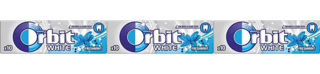 3 gomme da masticare Orbit BIANCHE FRESCHE DI ZECCA, 0,5 once. (14 g.)