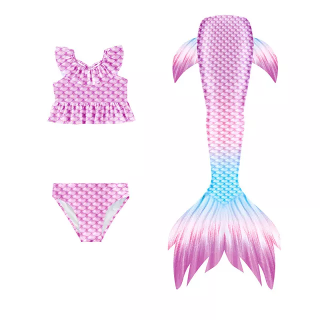 Kids Mermaid Tail with Monofin Swimwear Swimsuit Costume